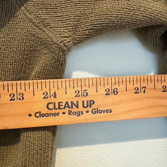 Eddie Bauer Cotton Knit Henley Sweater Men XL Olive Green Rib Collar Outdoor Y2K - Picture 7 of 12